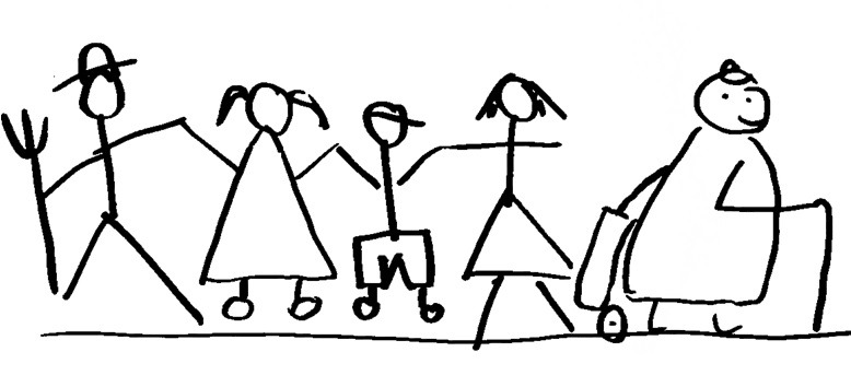 Eine einfache Zeichnung Menschen